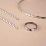 18ct White Gold - Double Half Round Wire