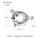 9ct White Gold - Designer Spring Ring