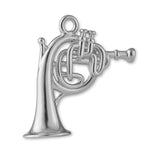 18ct White Gold - Single French Horn Charm