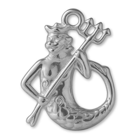 18ct White Gold - Poseidon Sea King Charm