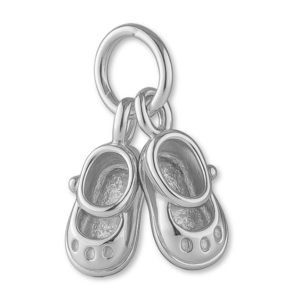 18ct White Gold - Tiny Baby Shoes Charm