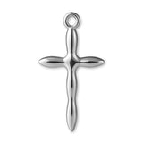 9ct White Gold - Fluid Crucifix Charm