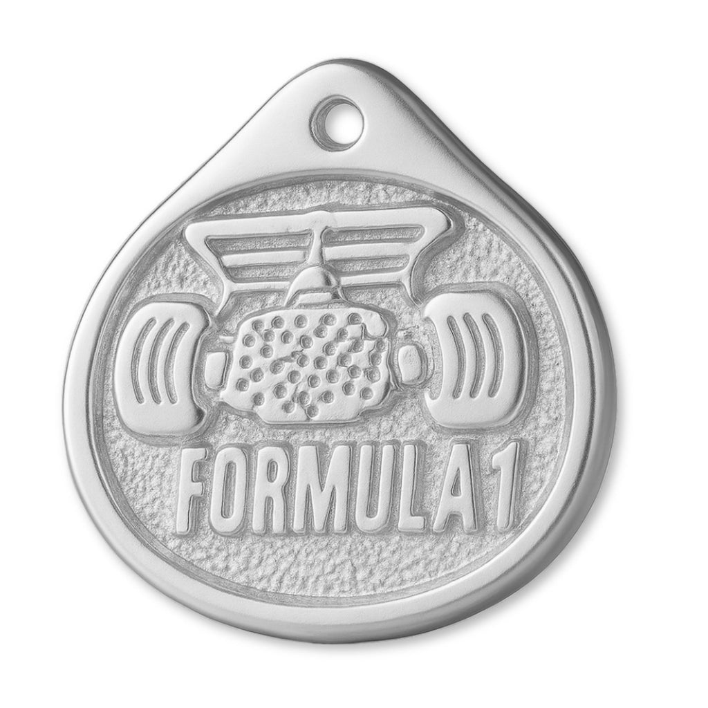 9ct White Gold - Formula 1 Charm