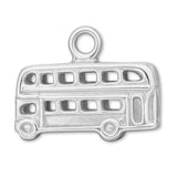 9ct White Gold - Double Decker Bus Charm