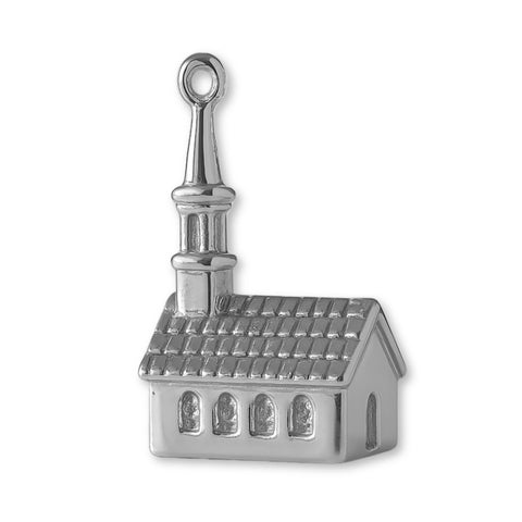 18ct White Gold - Steeple Church Charm