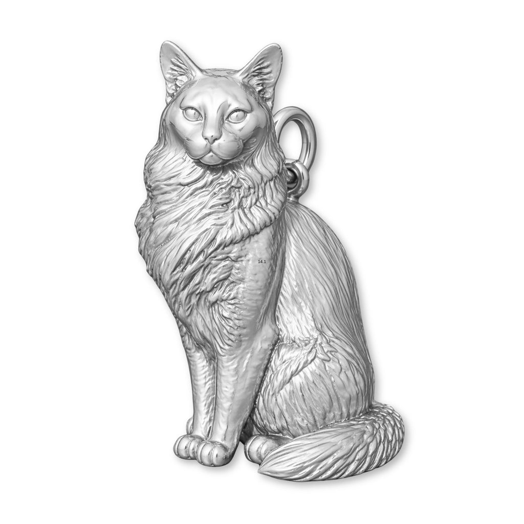18ct White Gold - Somali Cat Charm