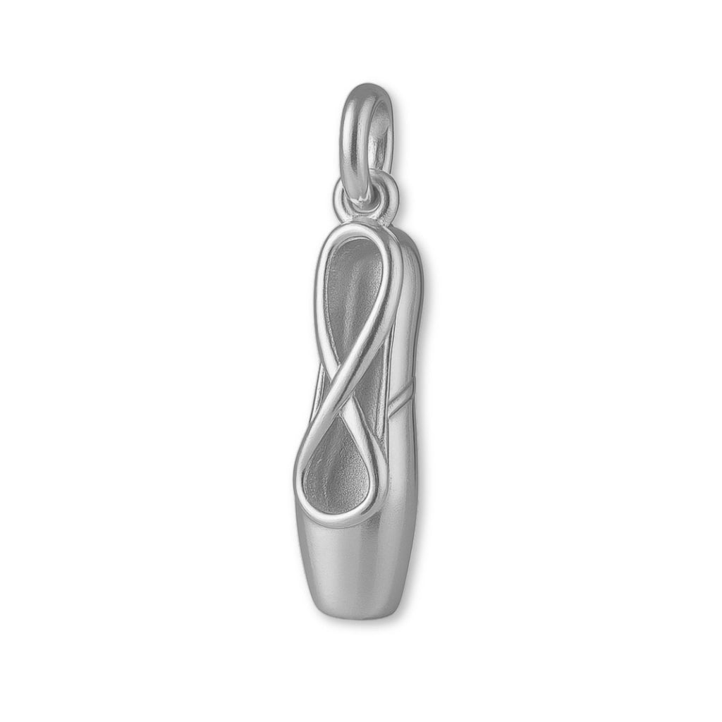 9ct White Gold - Pointe Ballet Shoe Charm