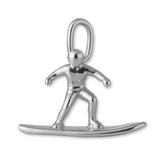 9ct White Gold - Resort Snowboarder Charm