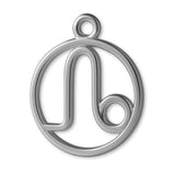 9ct White Gold - Leo Zodiac Round Charm