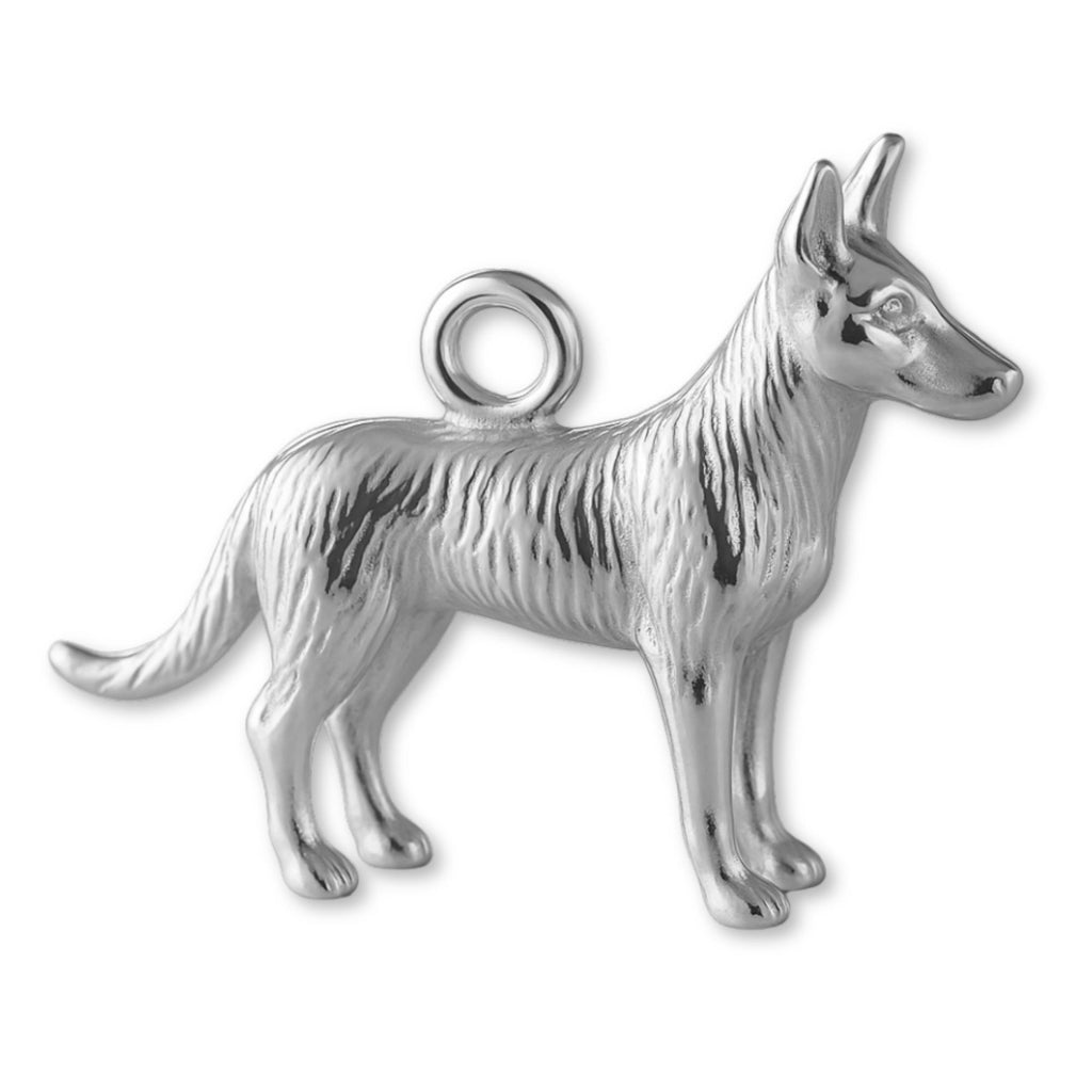 9ct White Gold - Wild Dingo Charm