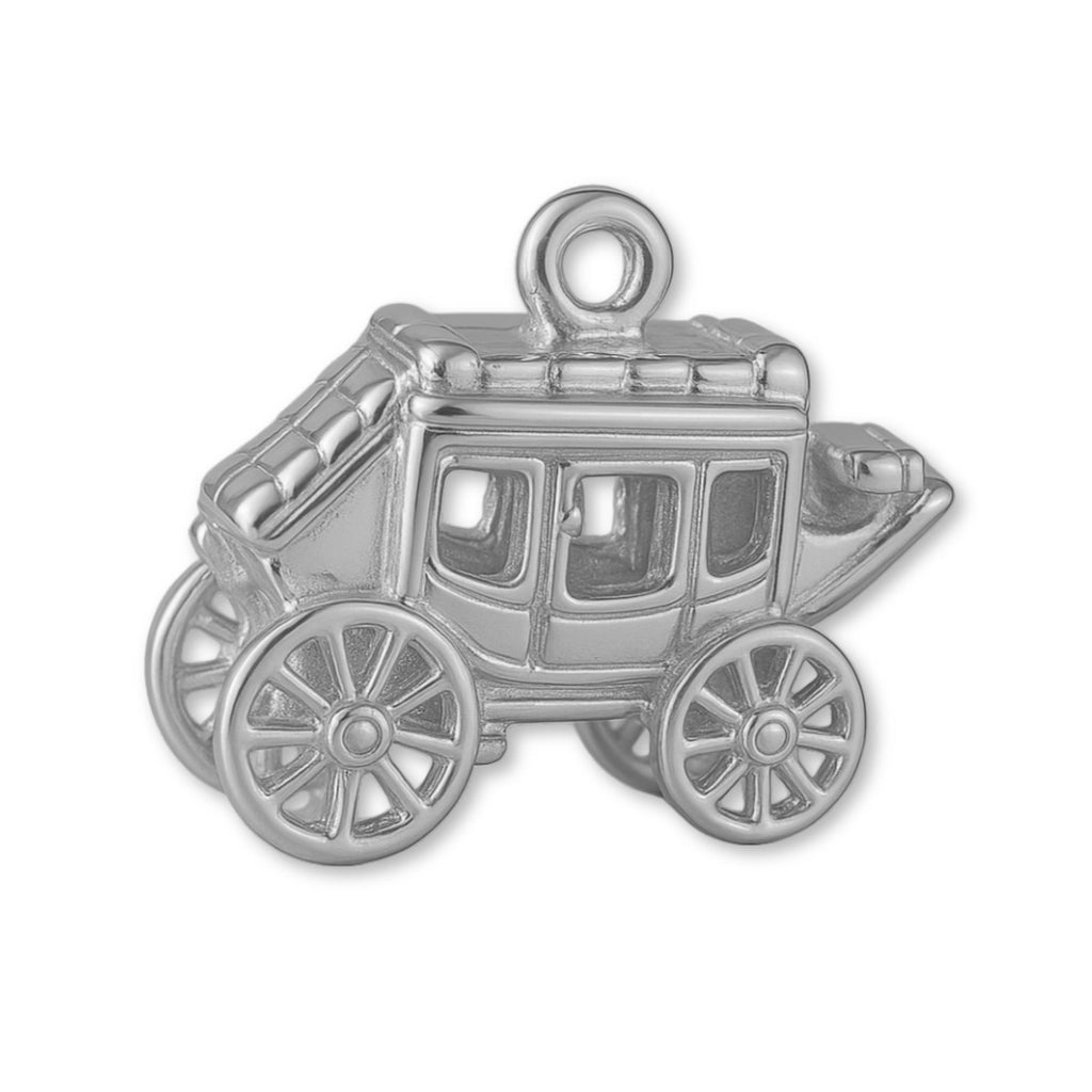 18ct White Gold - Western Stagecoach Charm