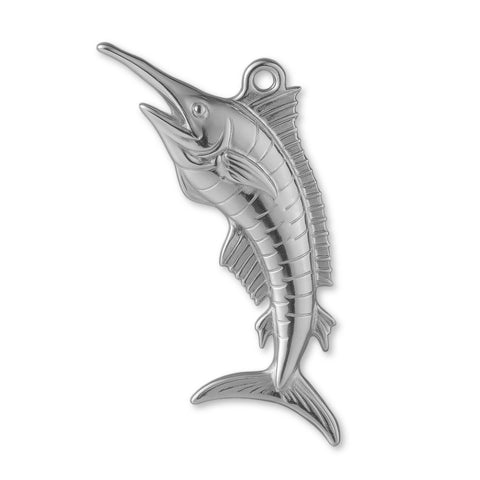 18ct White Gold - Jumping Swordfish Charm