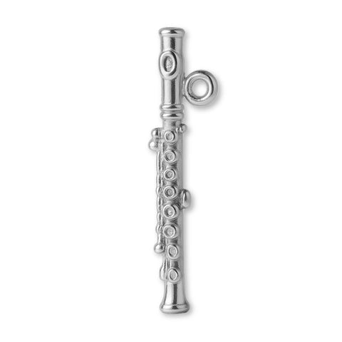 18ct White Gold - Piccolo Flute Charm
