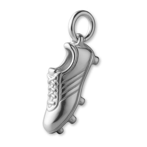 9ct White Gold - Studded Football Boot Charm