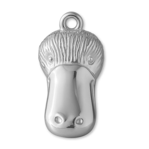 9ct White Gold - Platypus Head Charm