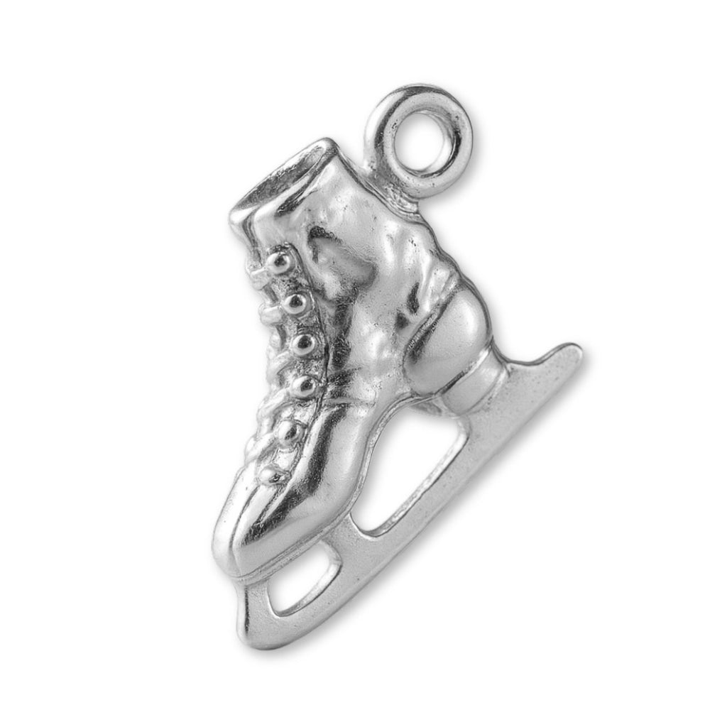 9ct White Gold - Classic Ice Skating Boots Charm