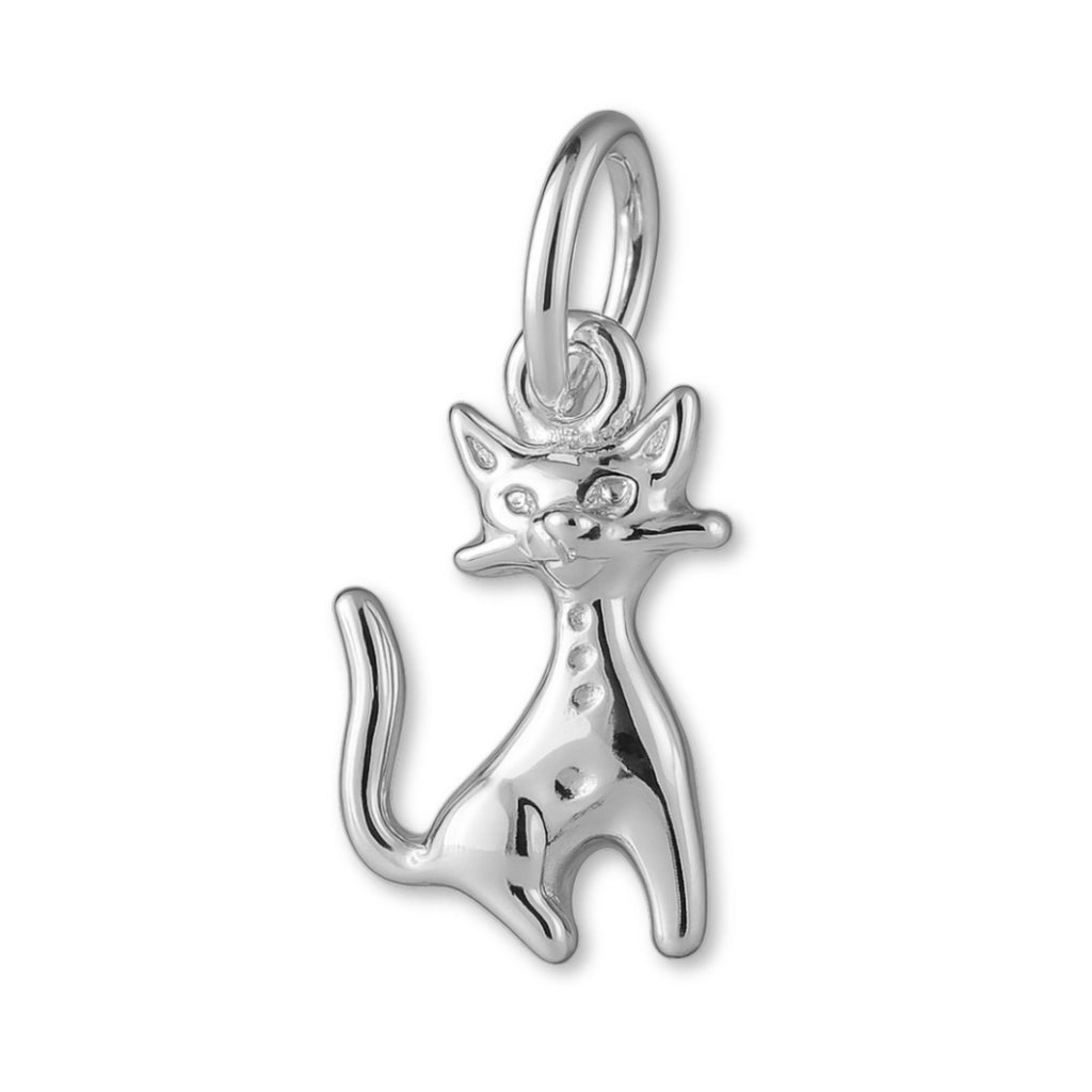 18ct White Gold - Atomic era Cat Charm