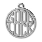18ct White Gold - GOOD LUCK Openwork Charm