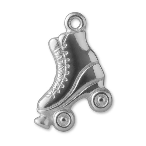 9ct White Gold - Vintage Roller Skate Silhouette Charm