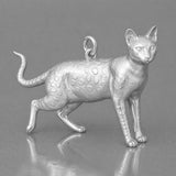 18ct White Gold - Savannah Cat Charm