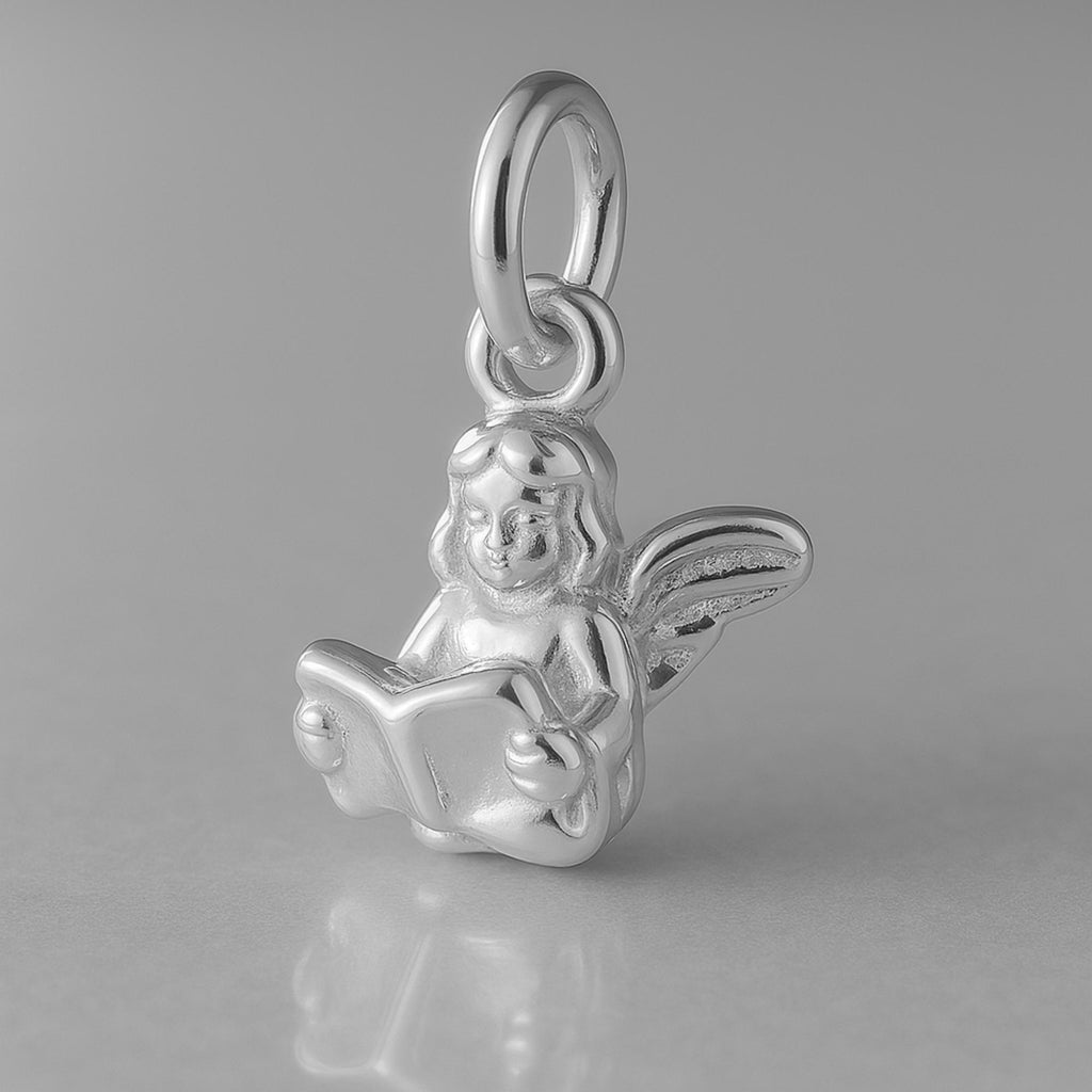 18ct White Gold - Miniature Singing Angel Charm