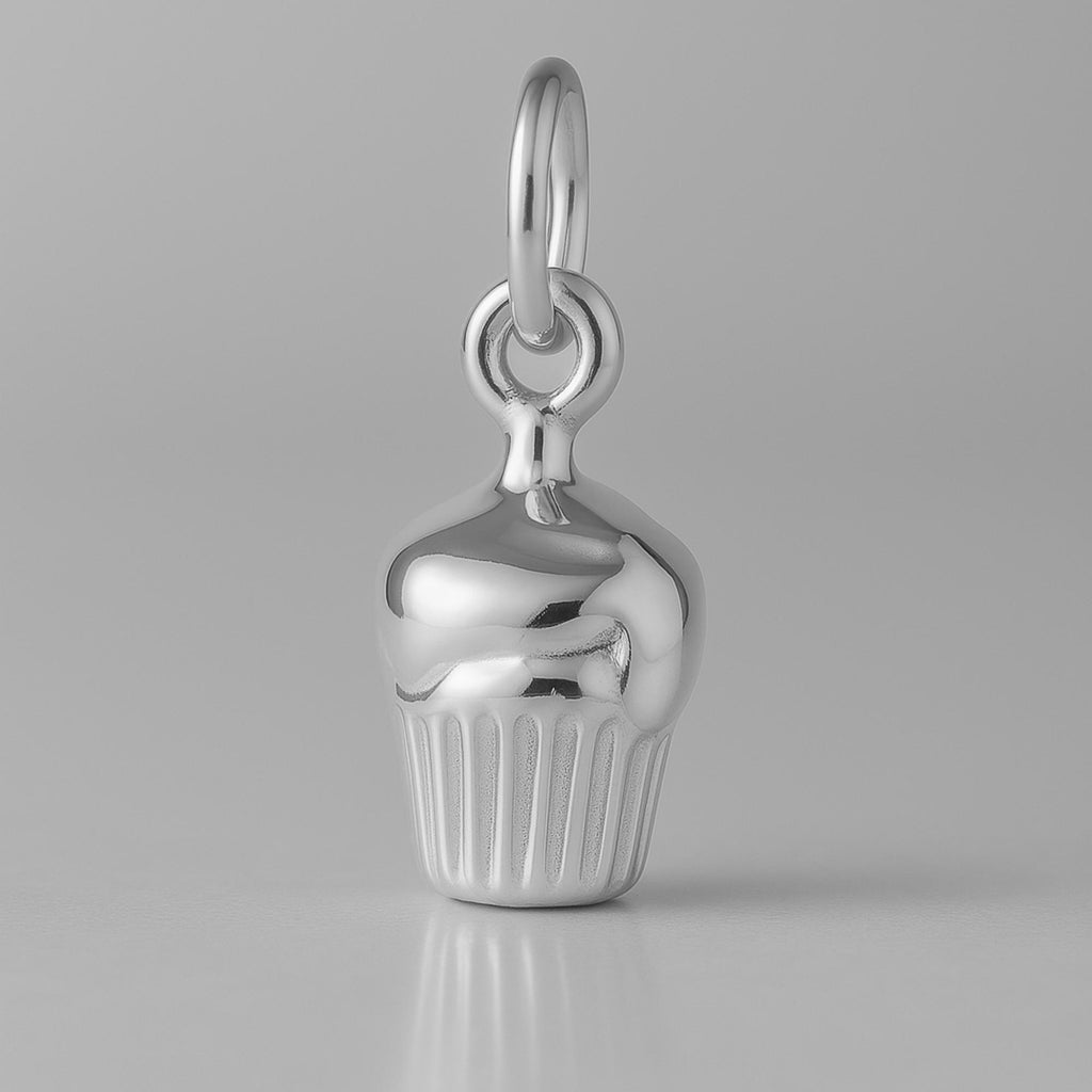 18ct White Gold - Mini Cupcake Charm