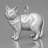 18ct White Gold - Manx Cat Charm