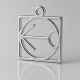 9ct White Gold - Sagittarius Zodiac Square Charm