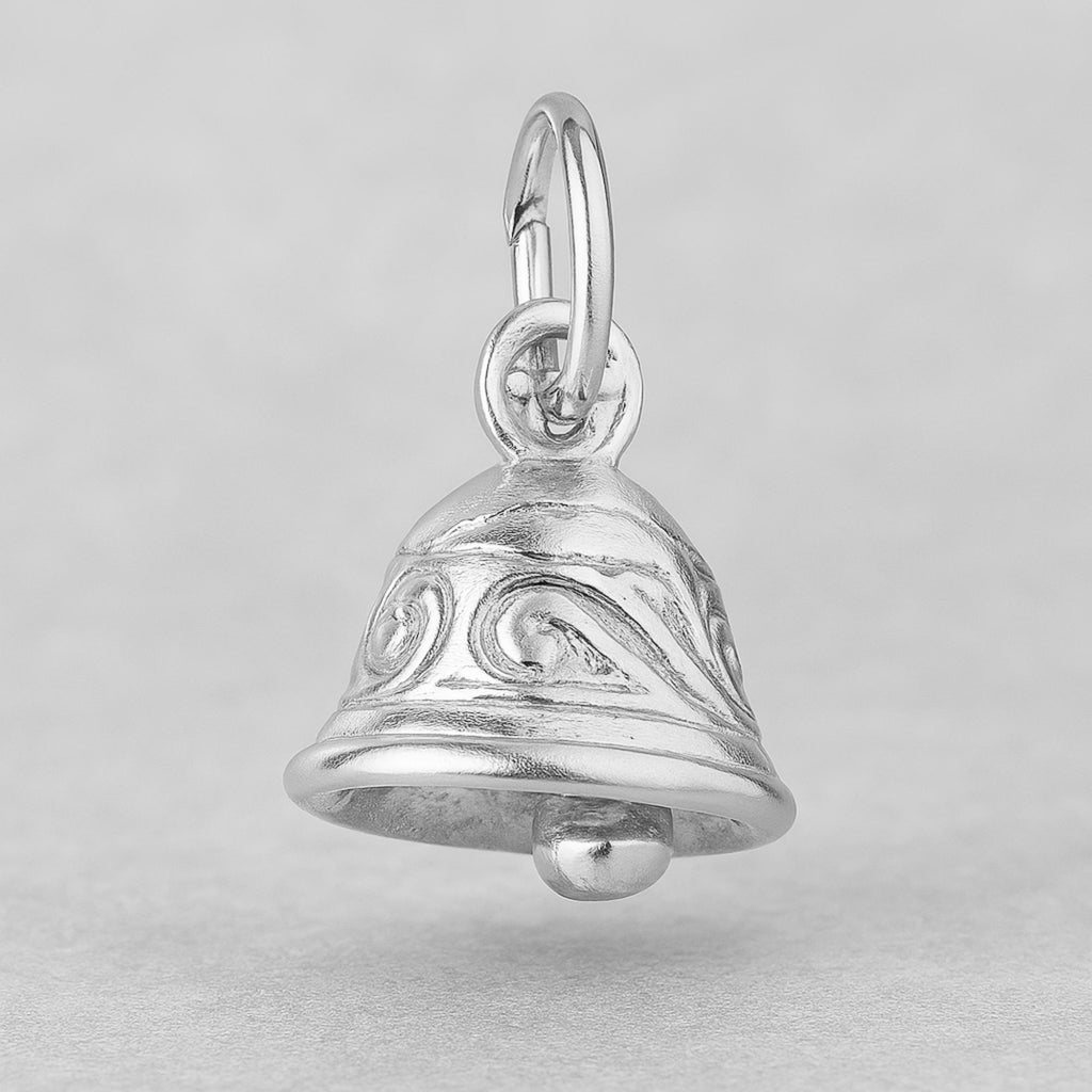18ct White Gold - Ornate Mini Bell Charm