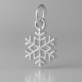 9ct White Gold - Classic Snowflake Charm