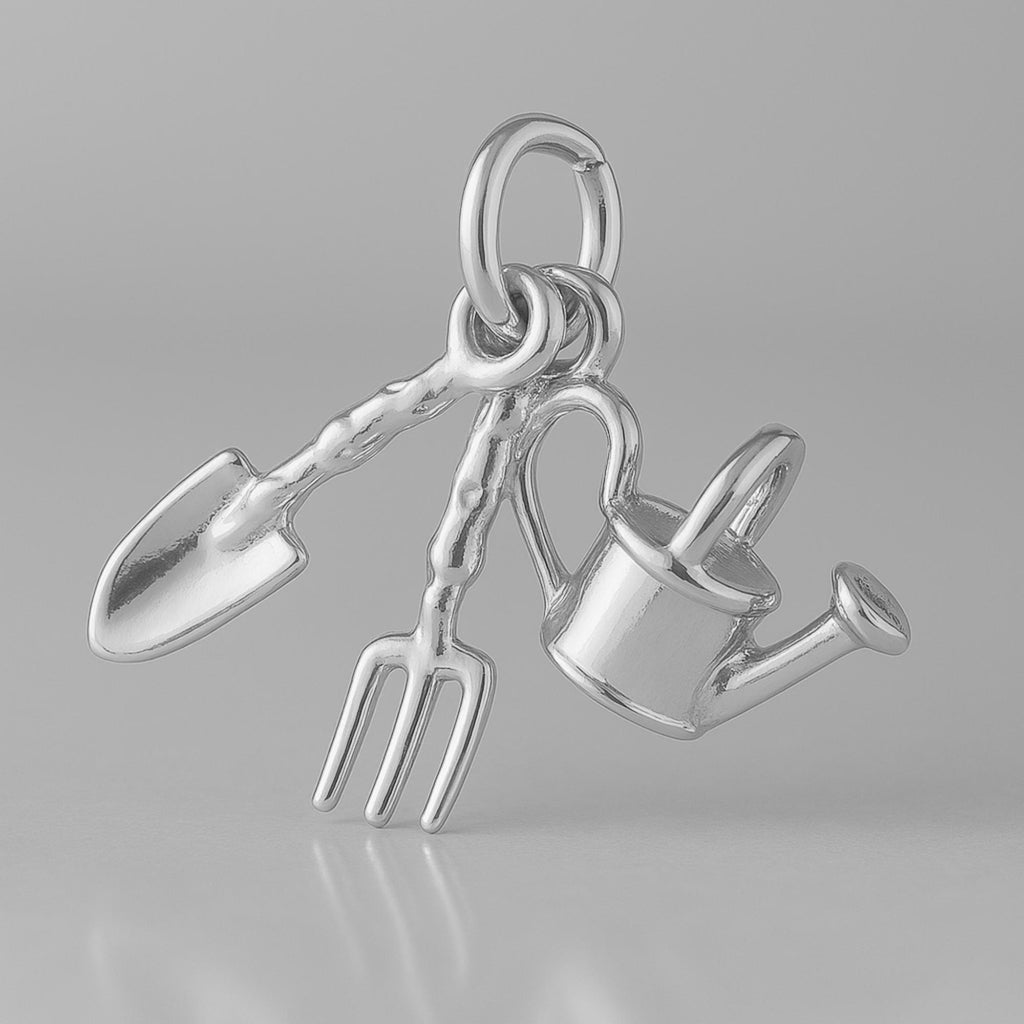 18ct White Gold - Garden Tools Charm