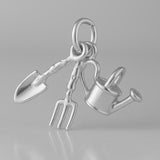 18ct White Gold - Garden Tools Charm