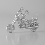18ct White Gold - Cruiser Motorbike Charm
