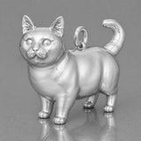 9ct White Gold - Munchkin Cat Charm