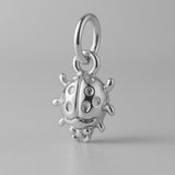 9ct White Gold - Spotted Ladybug Charm