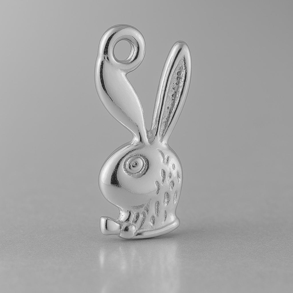 9ct White Gold - Classic Playboy Bunny Charm