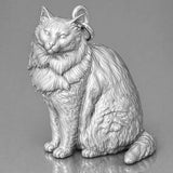 9ct White Gold - Nebelung Cat Charm