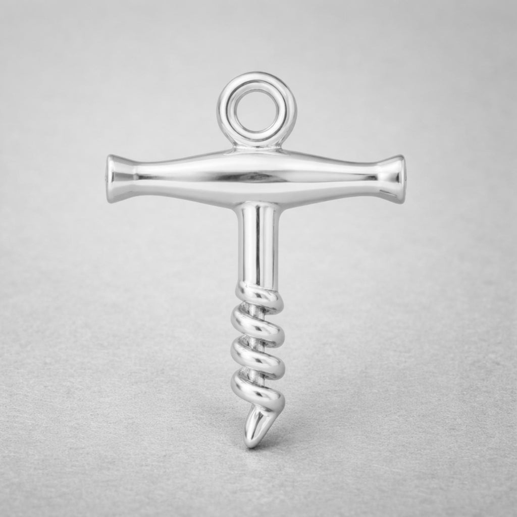 18ct White Gold - Traditional Corkscrew Charm