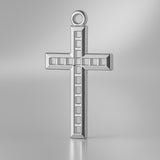 18ct White Gold - Lattice Crucifix Charm
