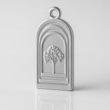 9ct White Gold - Arched Tree of Life Charm