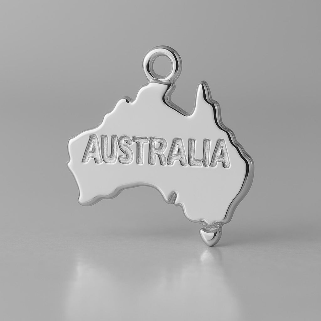 9ct White Gold - Mini Australia Charm