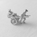 18ct White Gold - Rickshaw Cart Charm