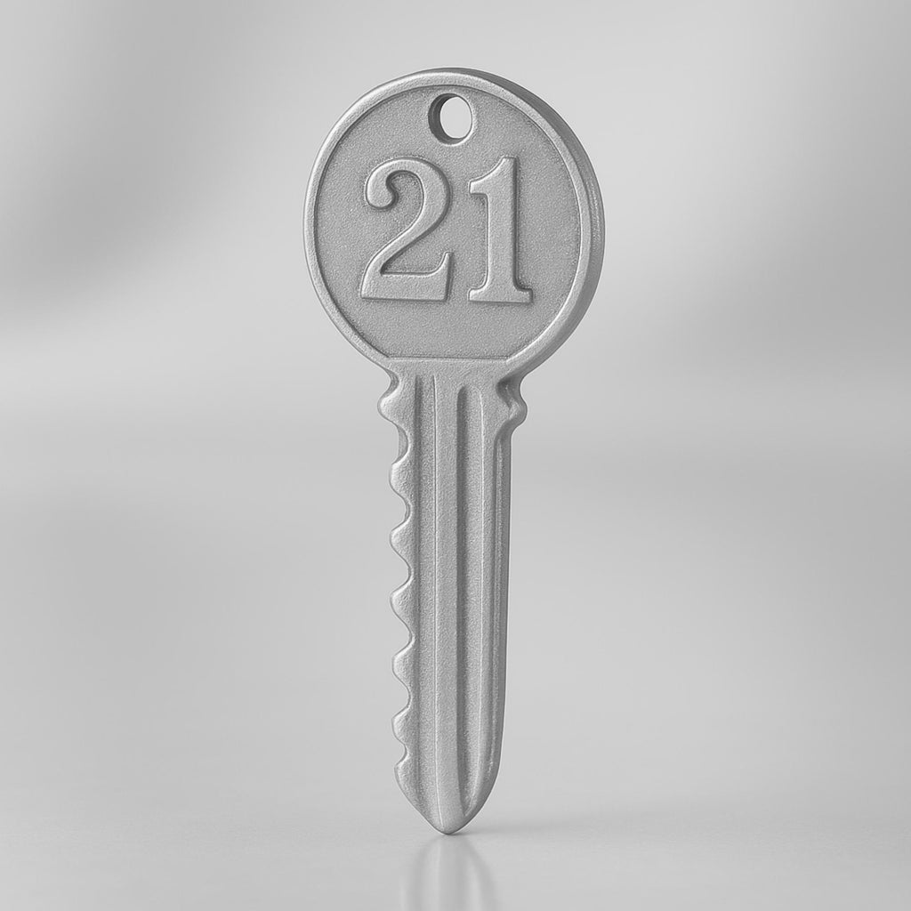 18ct White Gold - 21 House Key Charm