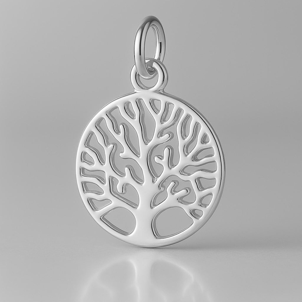 18ct White Gold - Openwork Tree of Life Charm