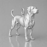 9ct White Gold - Rottweiler Dog Charm