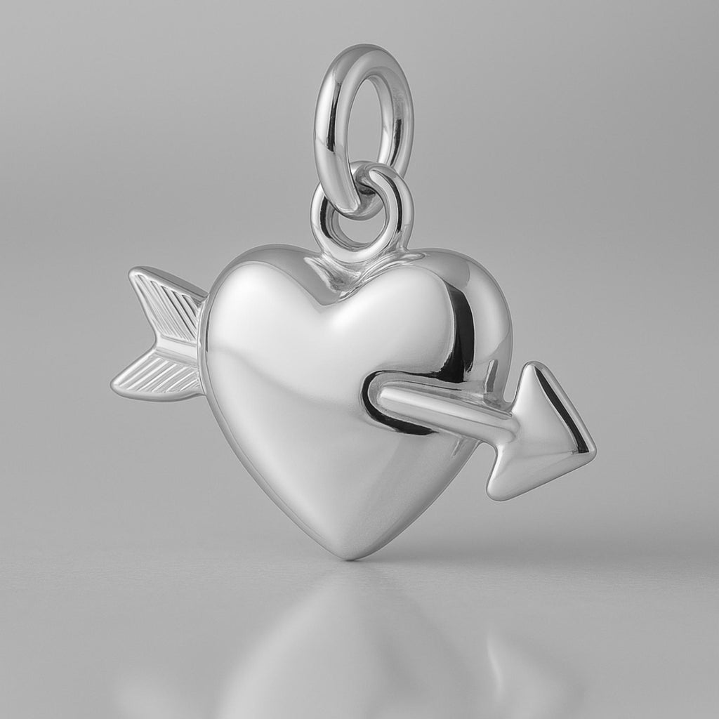 18ct White Gold - Cupid’s Heart Charm