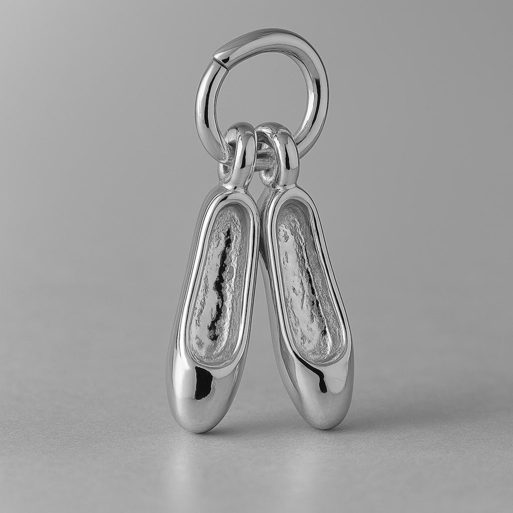 18ct White Gold - Traditional Ballet Slippers Charm