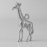 9ct White Gold - Western Giraffe Charm
