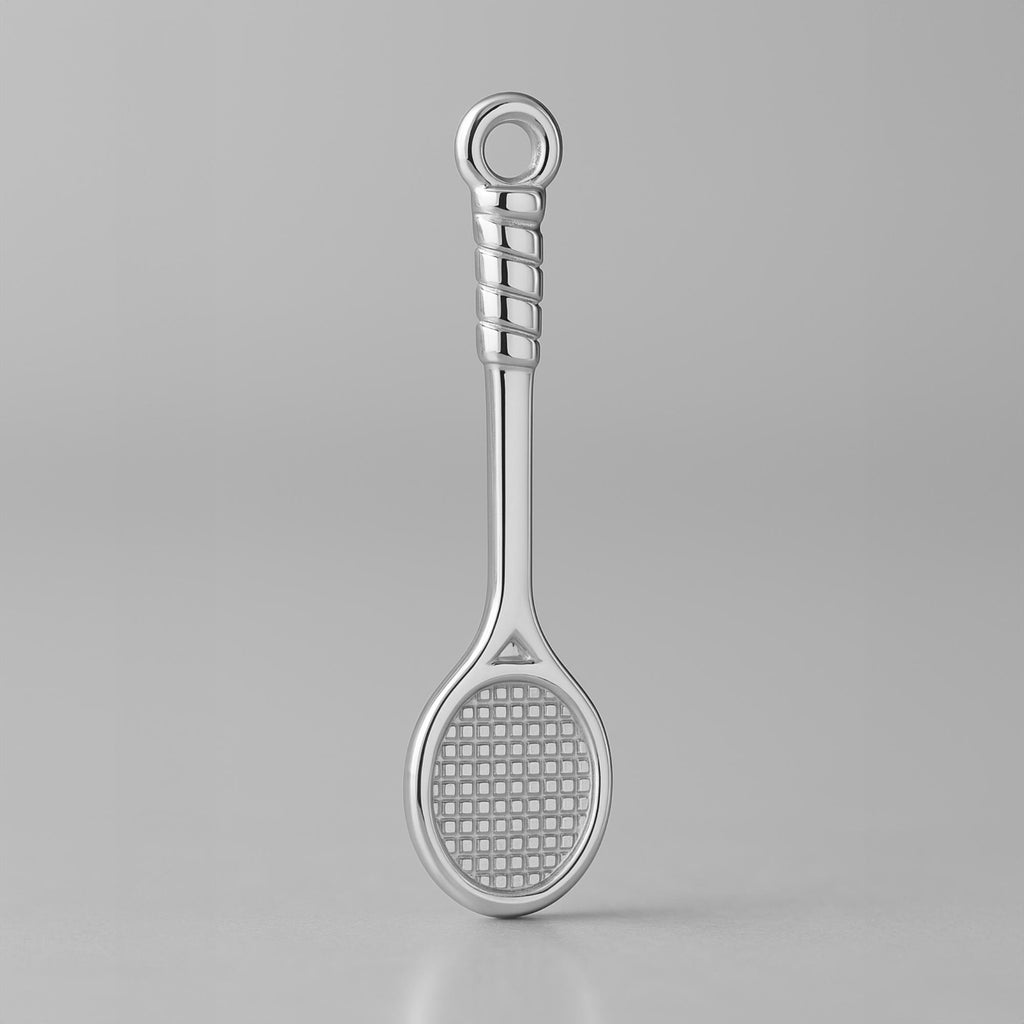 18ct White Gold - Badminton Racket Charm