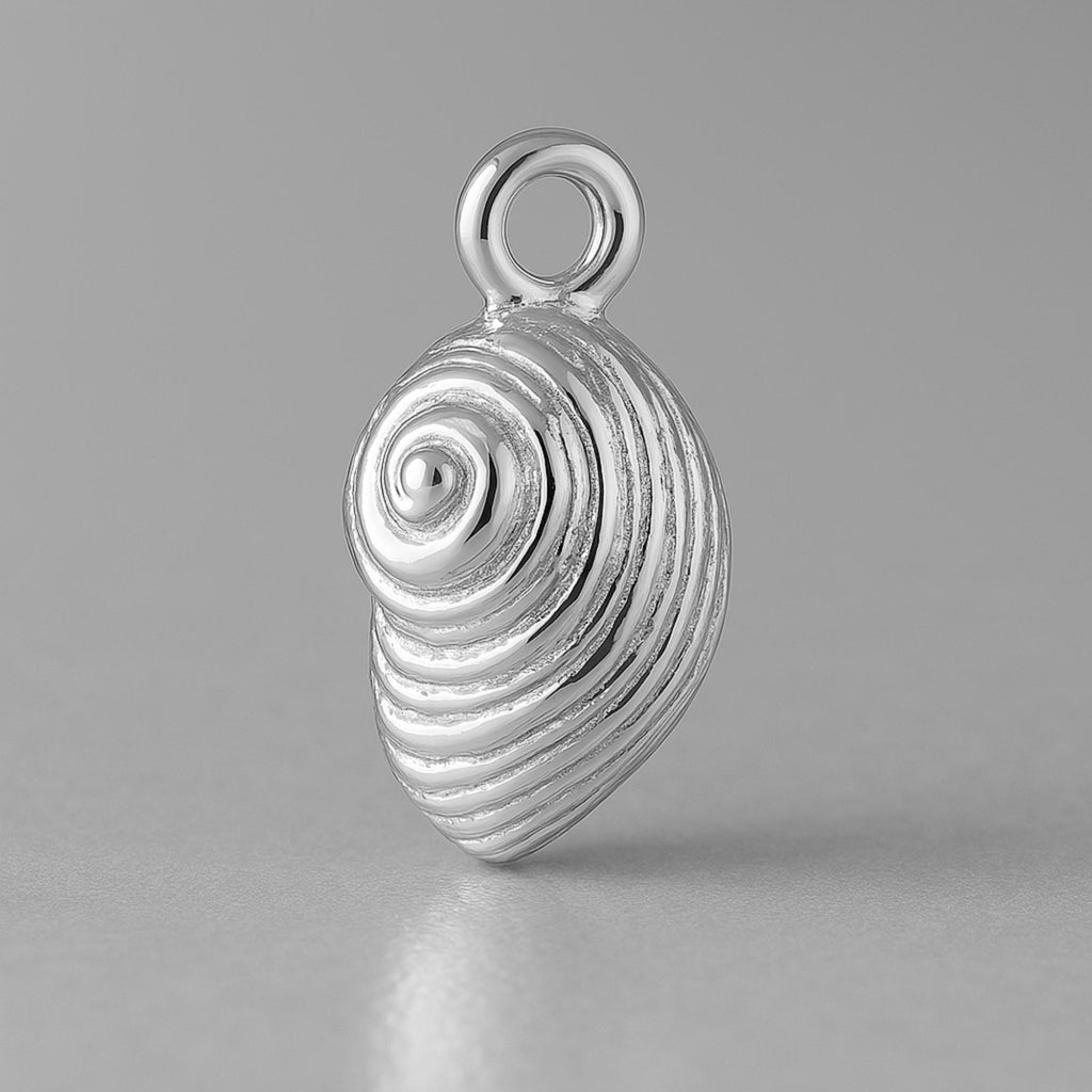 18ct White Gold - Nautilus Shell Charm